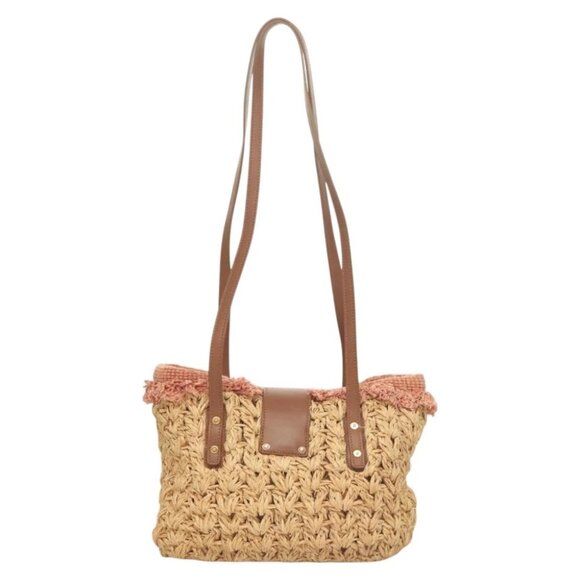 CHANEL Shoulder Bag Raffia Beige Gold CC Auth 122425V - Picture 5 of 15
